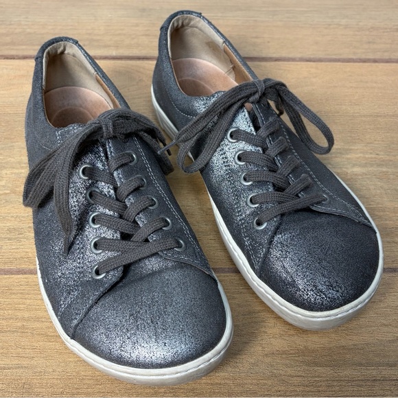 Birkenstock Shoes - Birkenstock Arran Silver Suede Sneakers